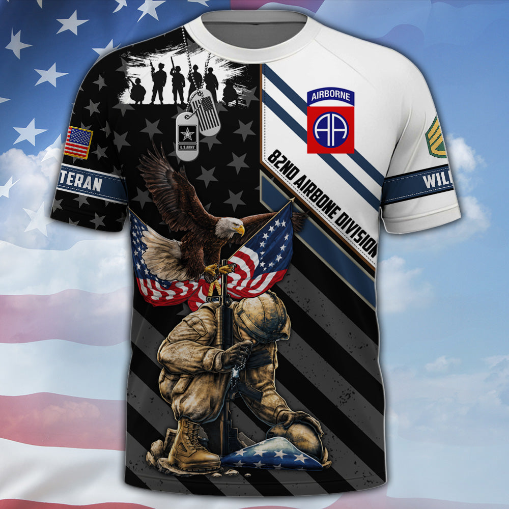 Custom Veteran Shirt US Military Gift Custom All Branches Rank Division Name For Military Retirement Veteran Dad Grandpa K1702 MT2