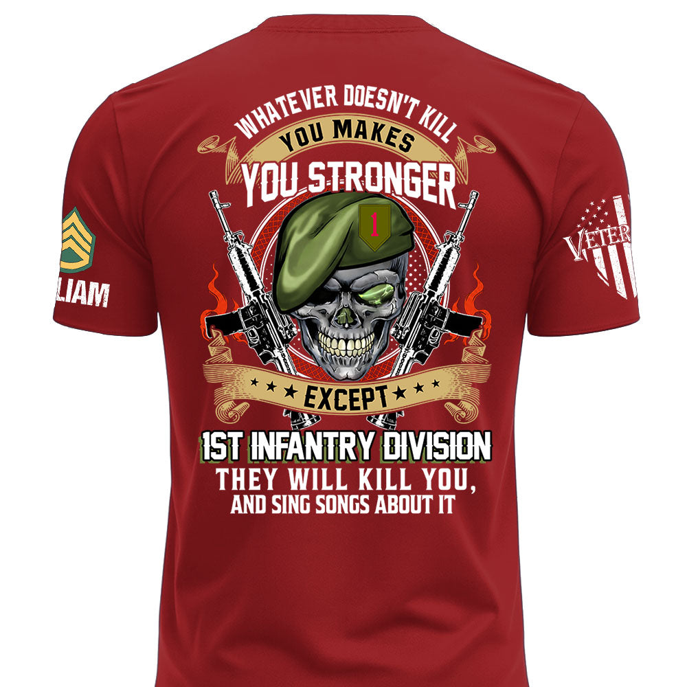 Custom Veteran Shirt Whatever Doesn't Kill You Makes You Stronger Except Military Division Veteran Skull Shirt For Veteran K1702 MT2