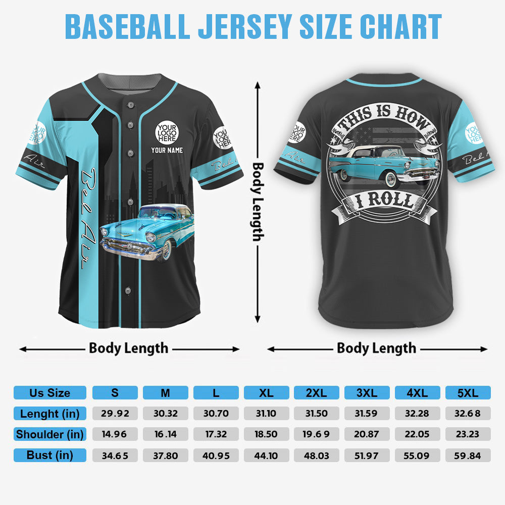 This Is How I Roll - Personalized Classic Car Photo Baseball Jersey A2110 Hv01