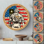 Personalized Wooden Wall Clock 2 Layered Available All Military Branch Gift For Veterans K1702 Trhn