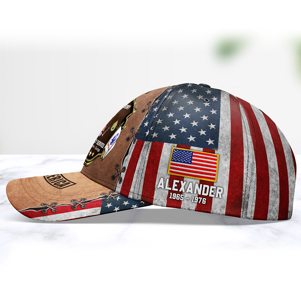 Personalized Classic Cap For Soldier Veteran Custom All Branch K1702