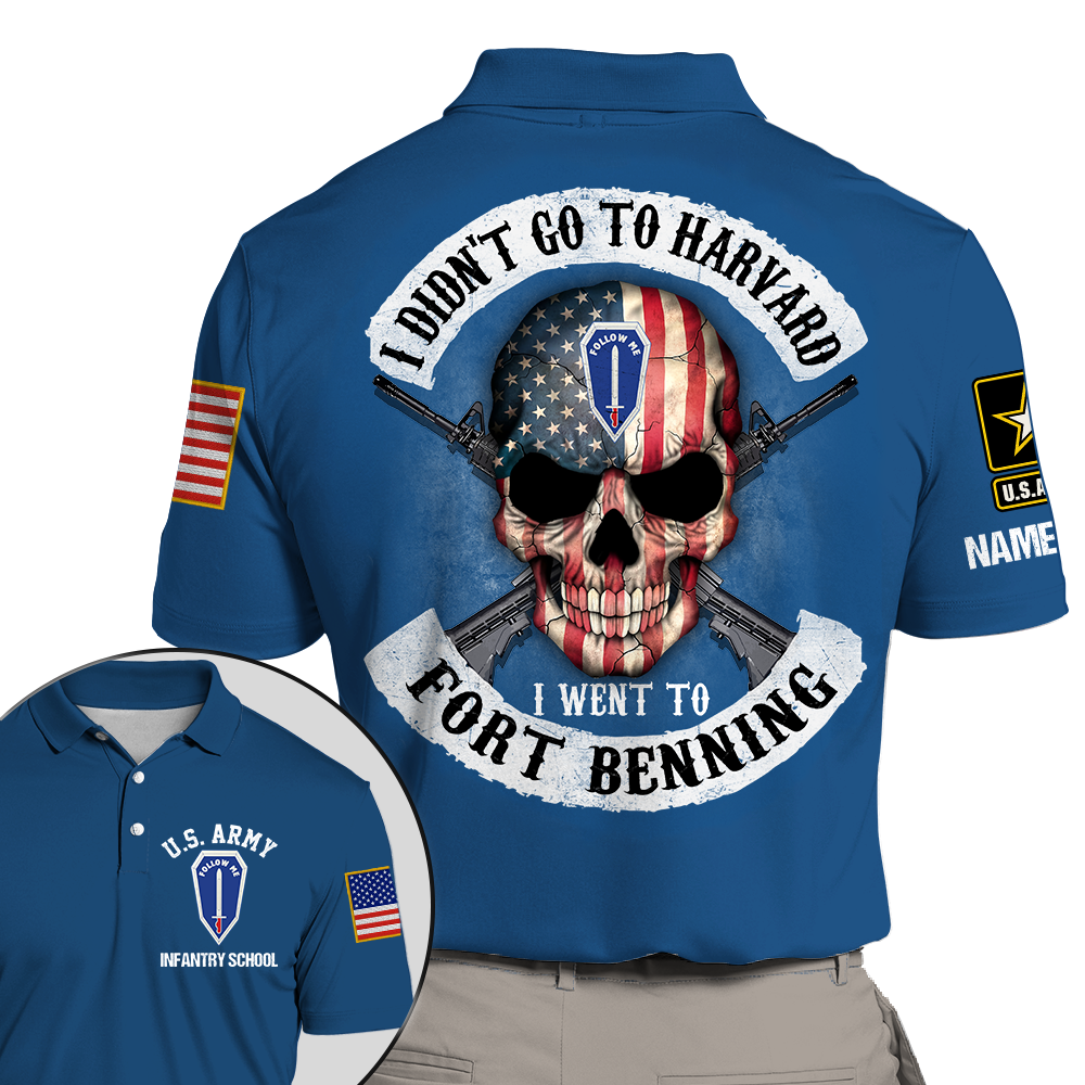 I Didn't Go To Harvard I Went To Military Base Skull Veteran Personalized All Over Print Shirt Gift For Soldier K1702