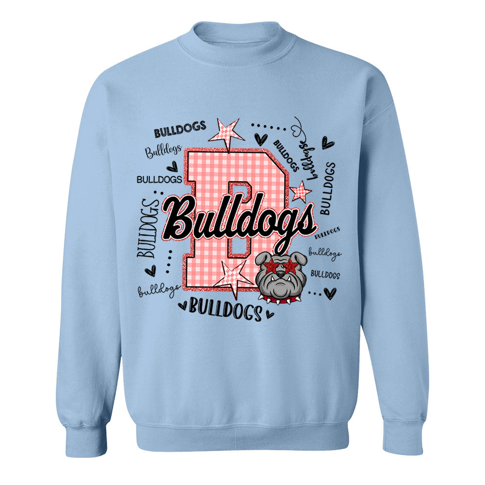 Custom Gingham School Mascot Game Day, Personalized Name Mascot T-Shirt Teacher Appreciation Gift VH01
