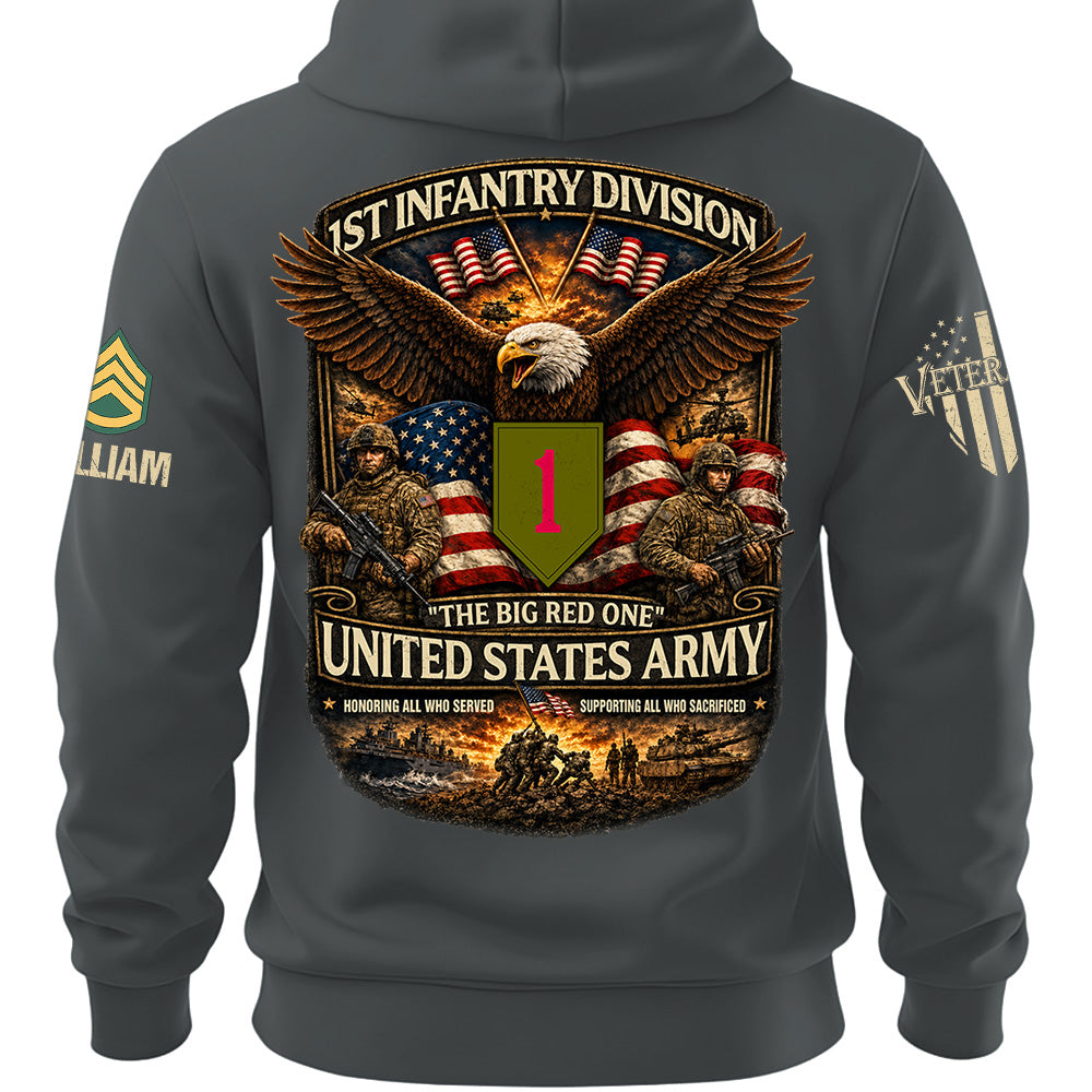 US Military Classic Shirt Custom All Branches Rank Division Name For Military Retirement Veteran Dad Grandpa K1702 MT2