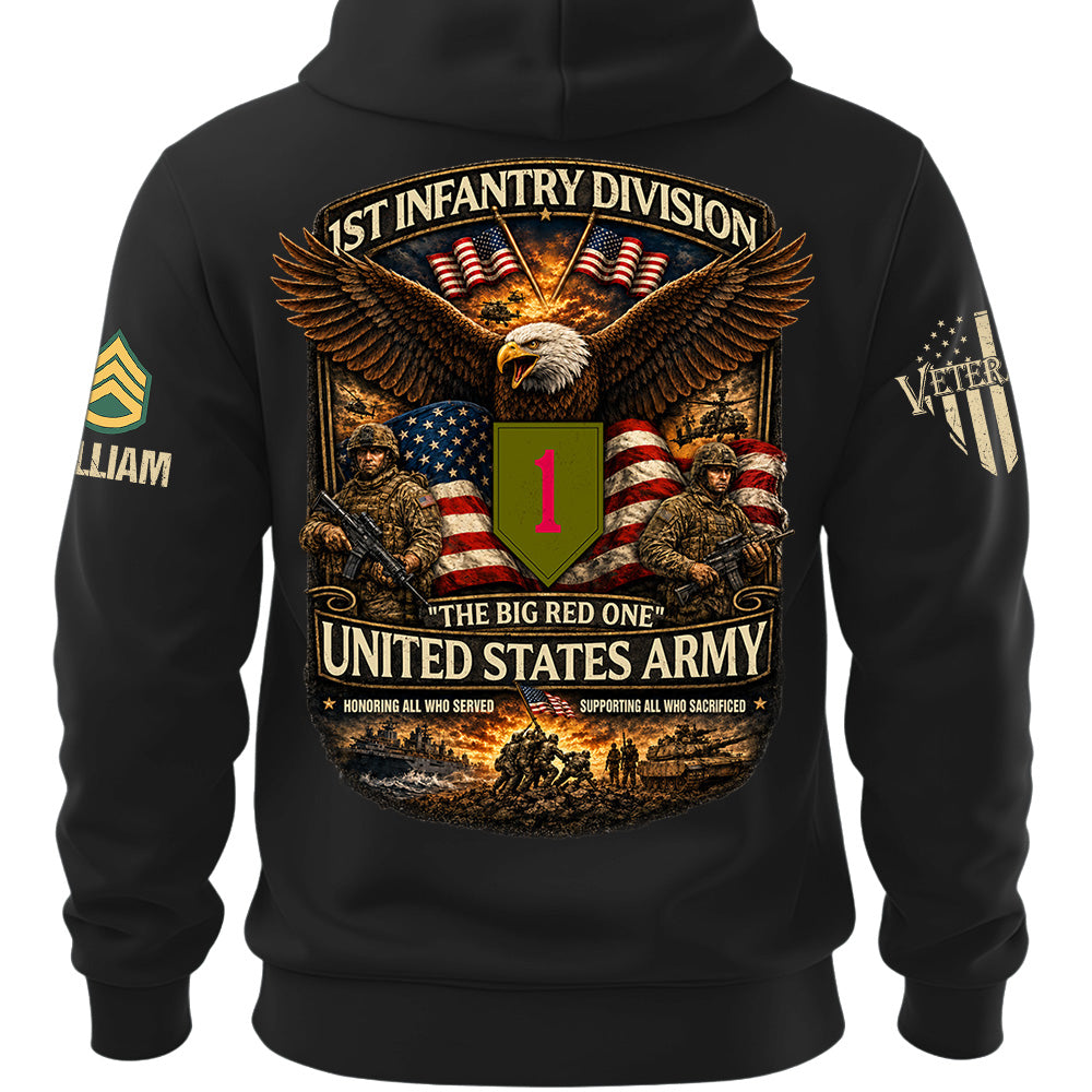 US Military Classic Shirt Custom All Branches Rank Division Name For Military Retirement Veteran Dad Grandpa K1702 MT2