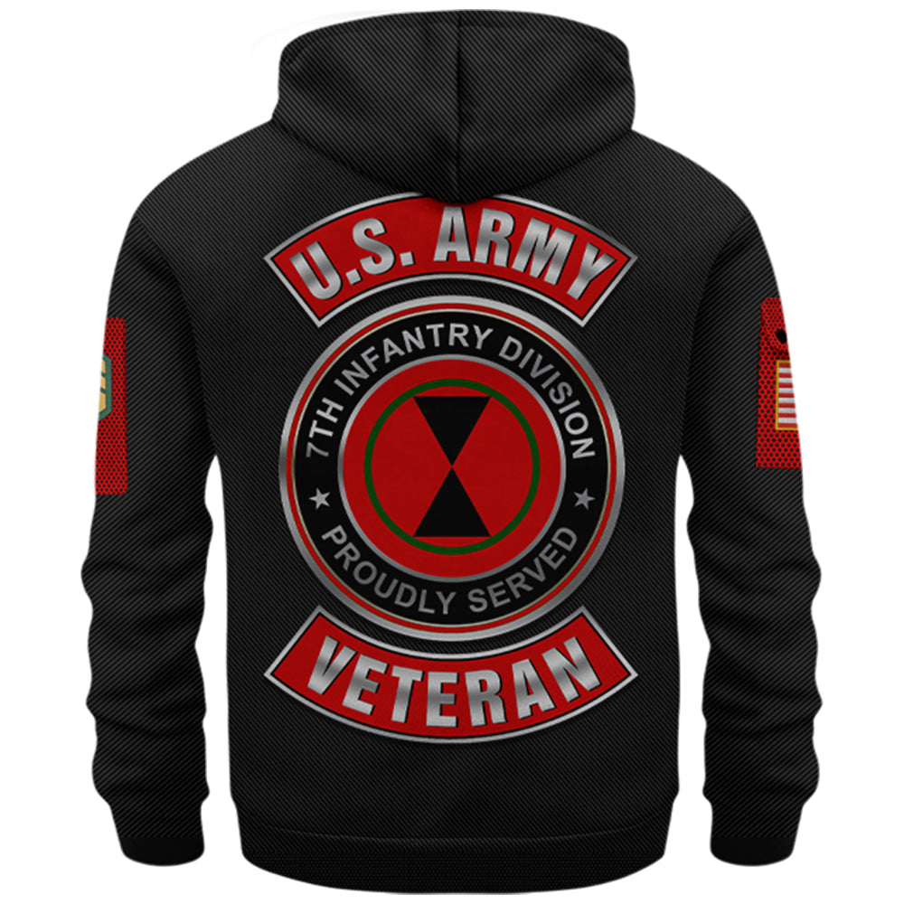 Personalized Hoodie Half Zipper Proudly Served U.S Military Veteran Gift For US Military Veteran K1702 Trhn