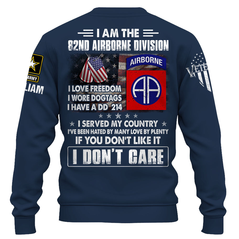 Personalized Shirt I Love Freedom I Wore Dogtags I Have A DD 214 Gift For Veterans K1702