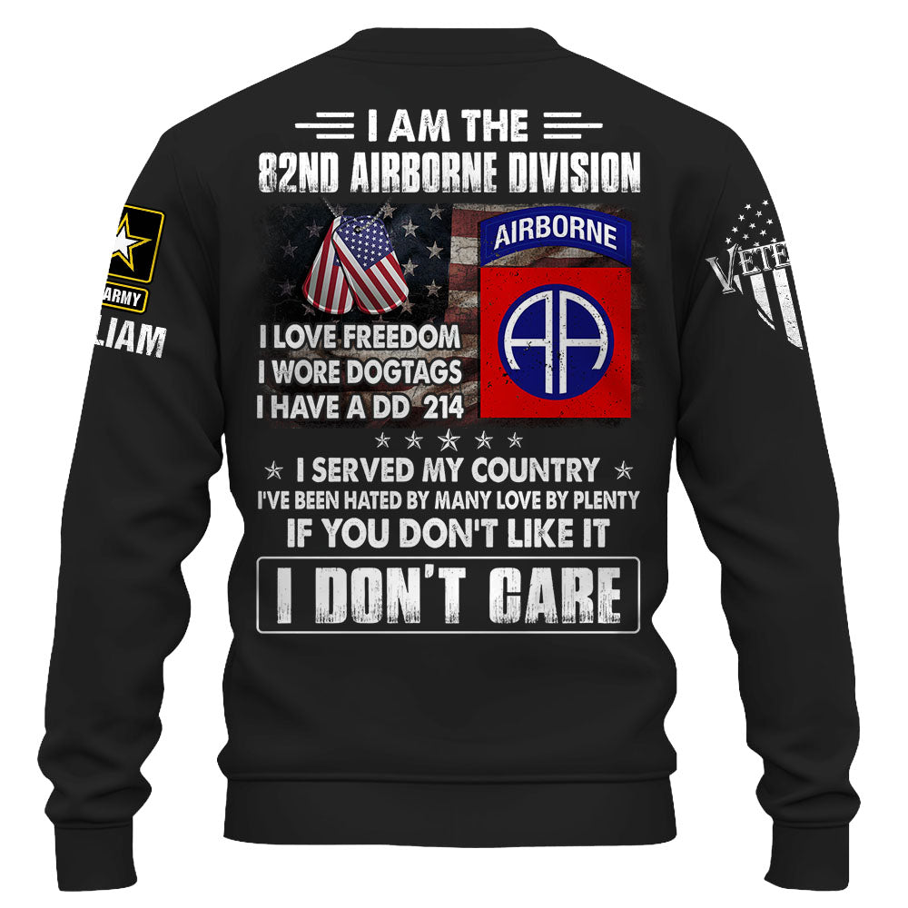 Personalized Shirt I Love Freedom I Wore Dogtags I Have A DD 214 Gift For Veterans K1702