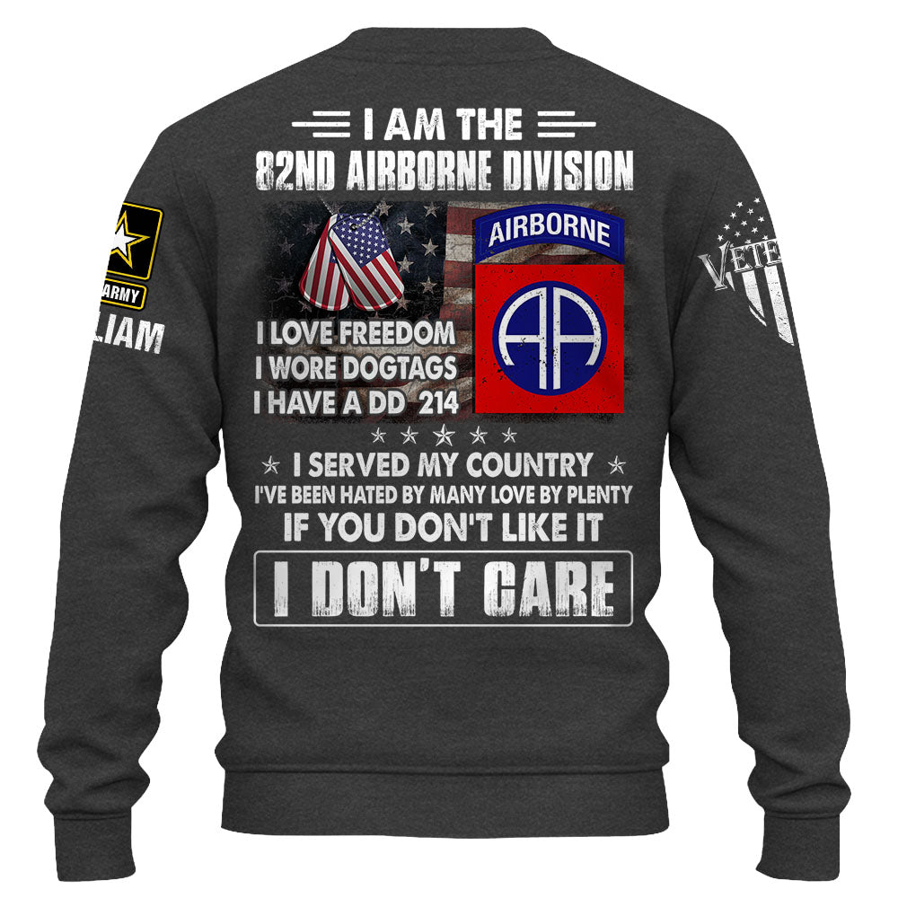 Personalized Shirt I Love Freedom I Wore Dogtags I Have A DD 214 Gift For Veterans K1702
