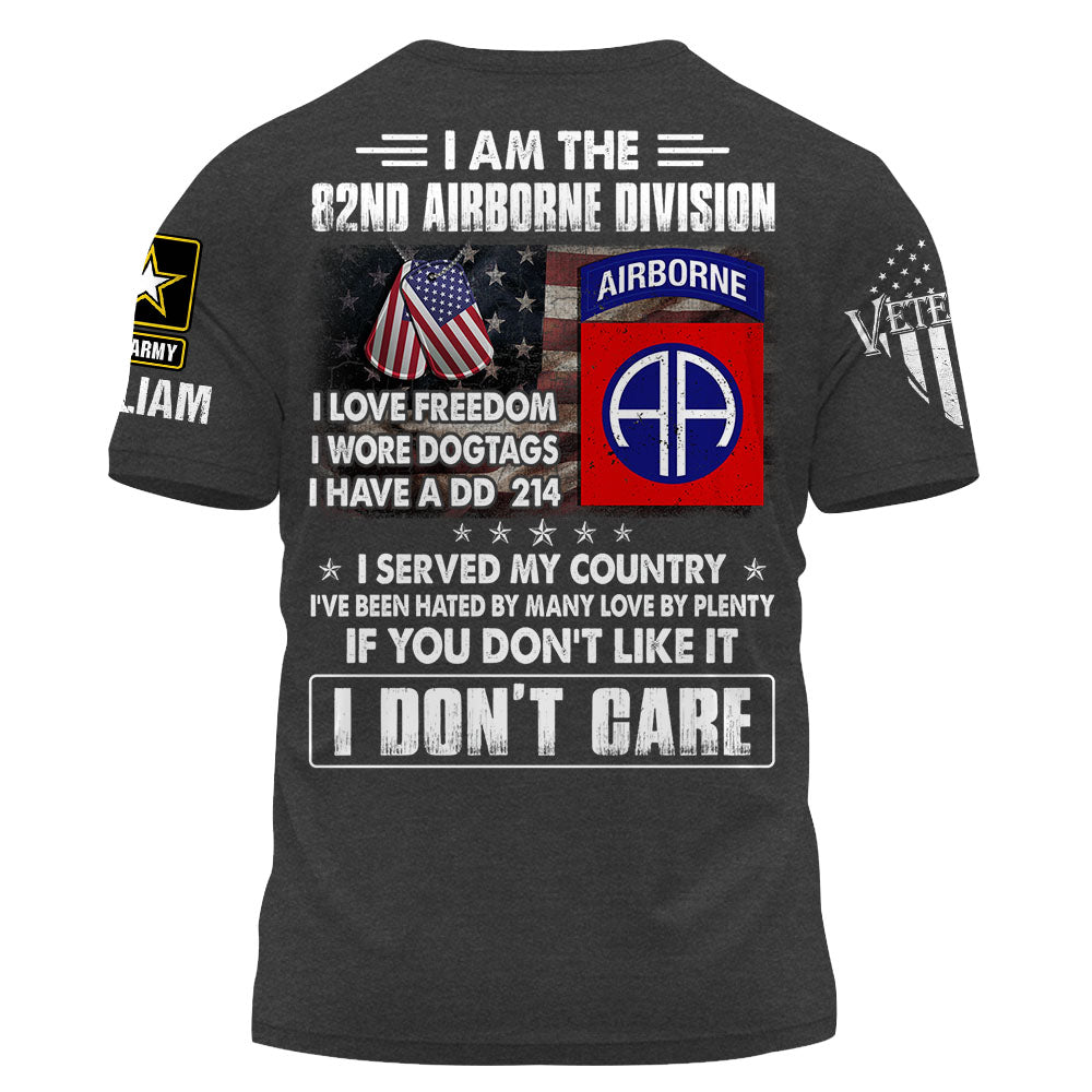 Personalized Shirt I Love Freedom I Wore Dogtags I Have A DD 214 Gift For Veterans K1702