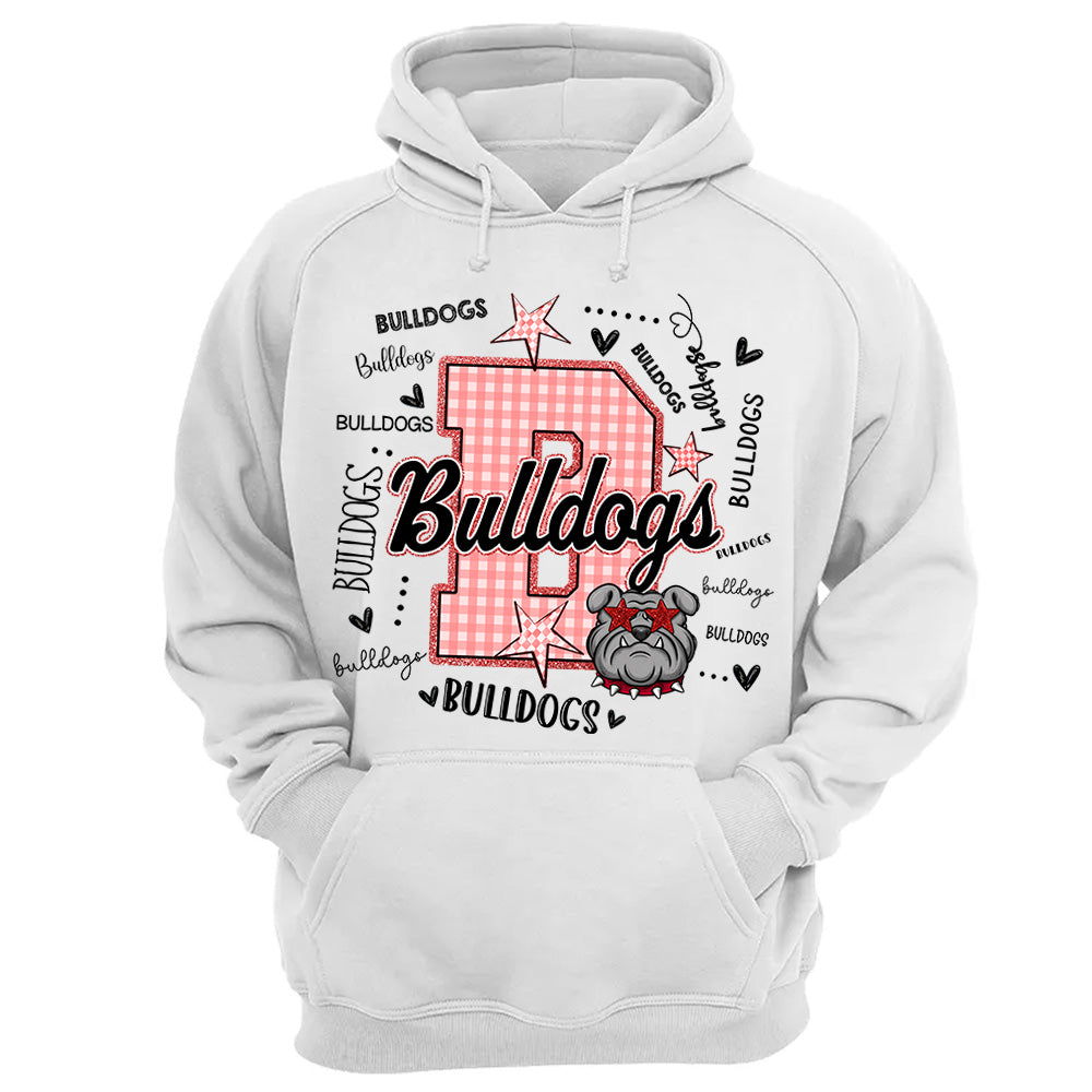Custom Gingham School Mascot Game Day, Personalized Name Mascot T-Shirt Teacher Appreciation Gift VH01