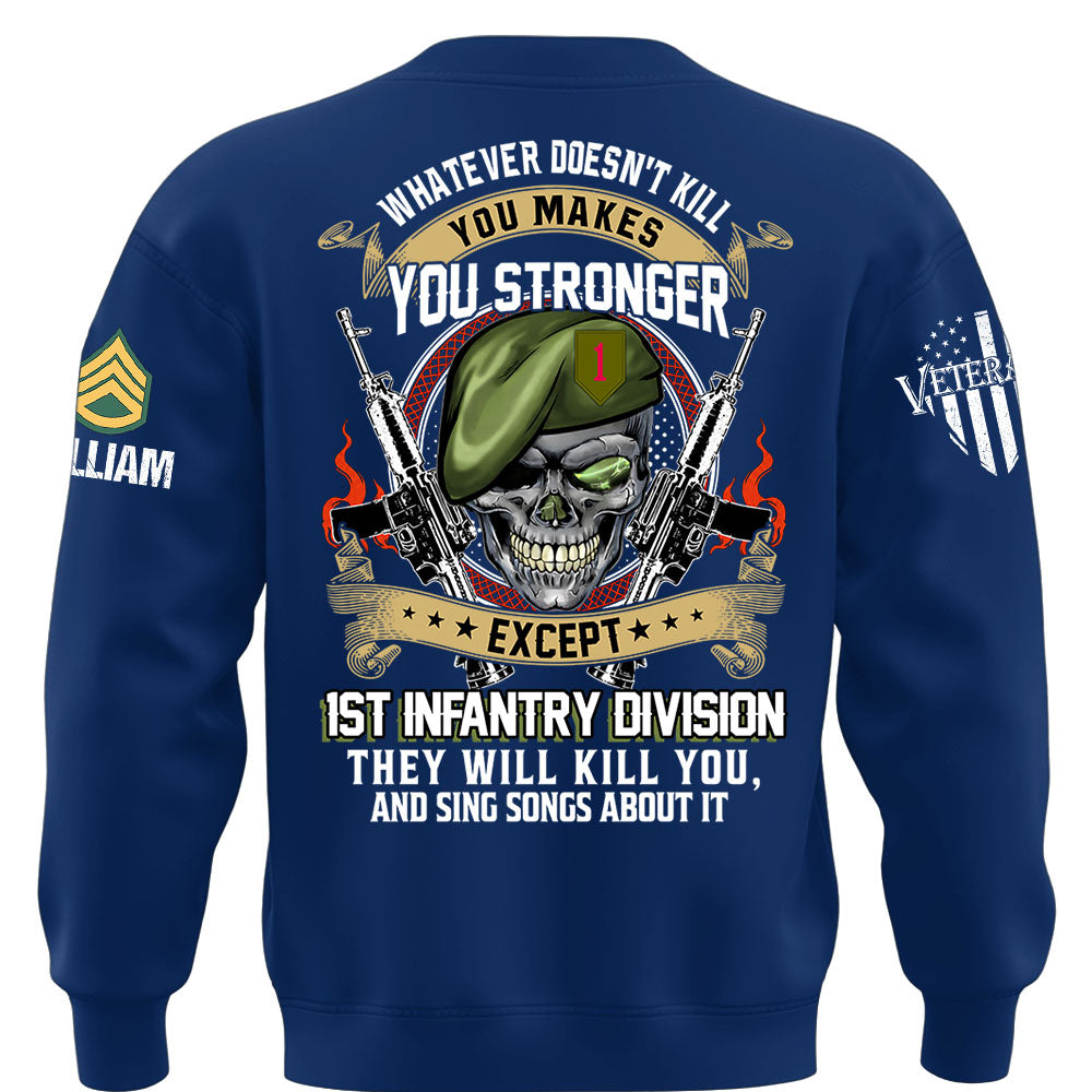 Custom Veteran Shirt Whatever Doesn't Kill You Makes You Stronger Except Military Division Veteran Skull Shirt For Veteran K1702 MT2