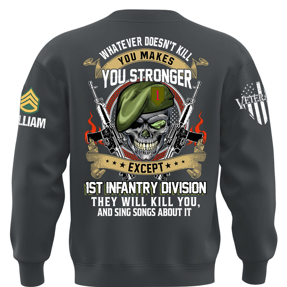 Custom Veteran Shirt Whatever Doesn't Kill You Makes You Stronger Except Military Division Veteran Skull Shirt For Veteran K1702 MT2