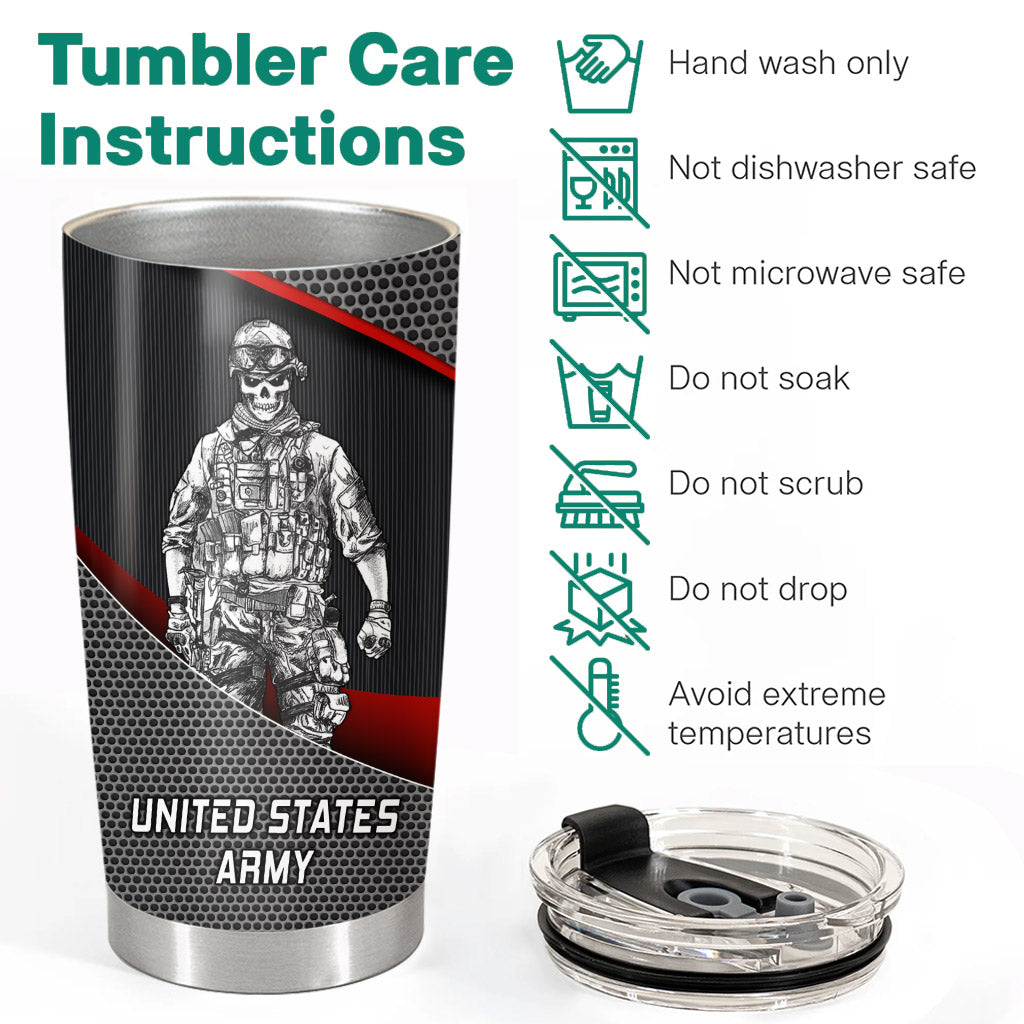 Personalized Veteran Tumbler Division Badges Military Gifts for Dad And Grandpa Veterans Available All Military Branch K1702 MT2