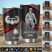 Personalized Veteran Tumbler Division Badges Military Gifts for Dad And Grandpa Veterans Available All Military Branch K1702 MT2