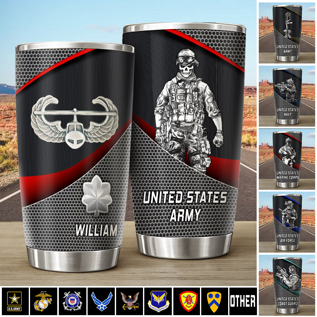 Personalized Veteran Tumbler Division Badges Military Gifts for Dad And Grandpa Veterans Available All Military Branch K1702 MT2