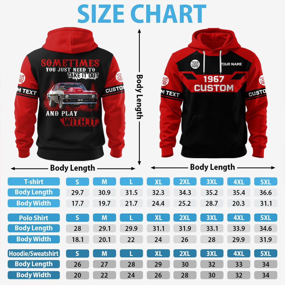 Take It Out & Play - Personalized Classic Car Photo Hoodie - Gift For Car Lovers A2110 Pt99