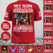 My Son Didn't Go To Harvard, He Went To Fort Jackson, Proud Navy Dad Shirts, Navy Matching Family Shirts, Navy Military Graduation Shirts K1702