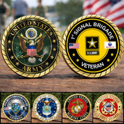 US Military Division Veteran Challenge Coin Available All Military Branches Custom Gift For Veterans K1702 MT2