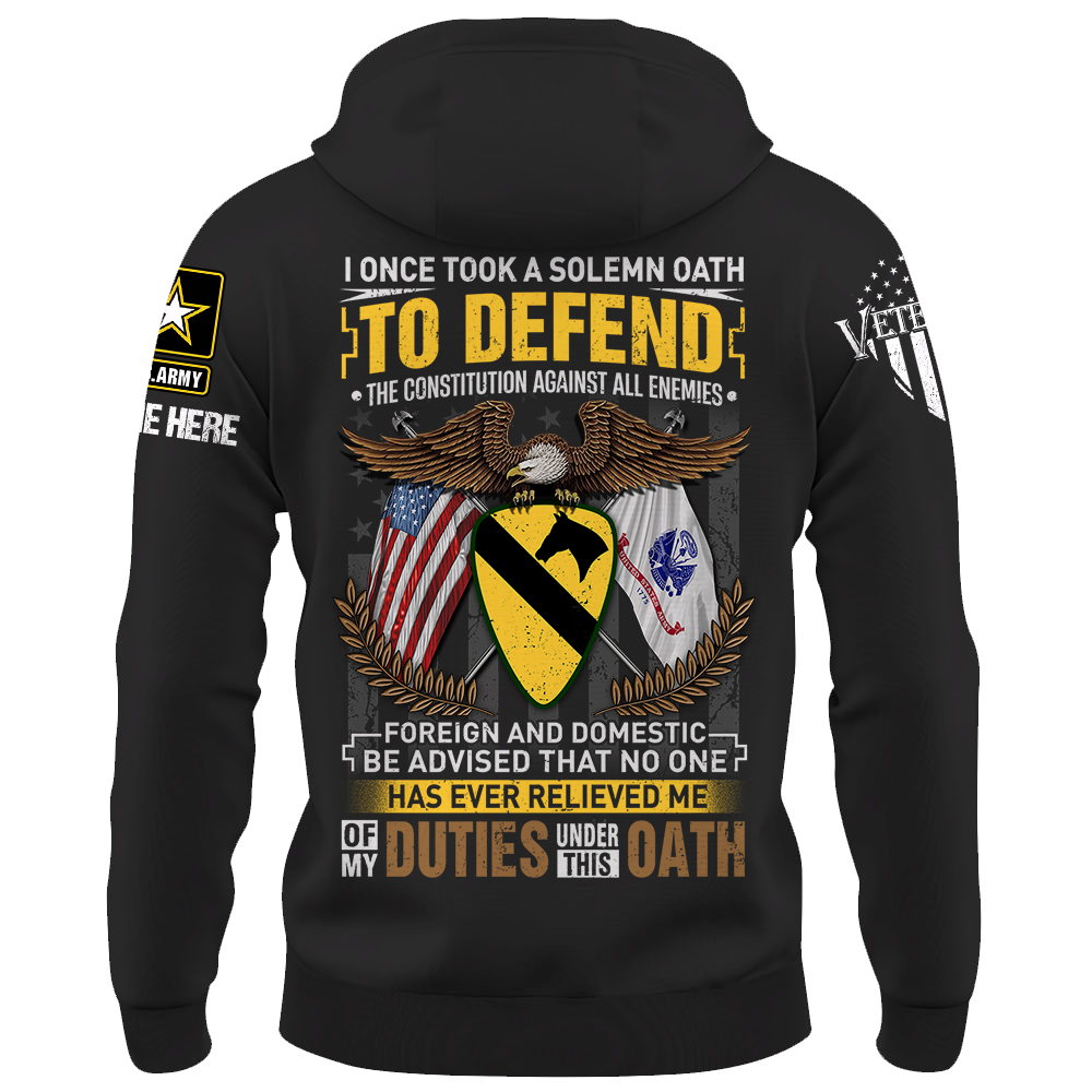 Personalized Shirt I Once Took A Solemn Oath To Defend The Constitution Against All Enemies Foreign And Domestic Gift For Veterans Shirt K1702