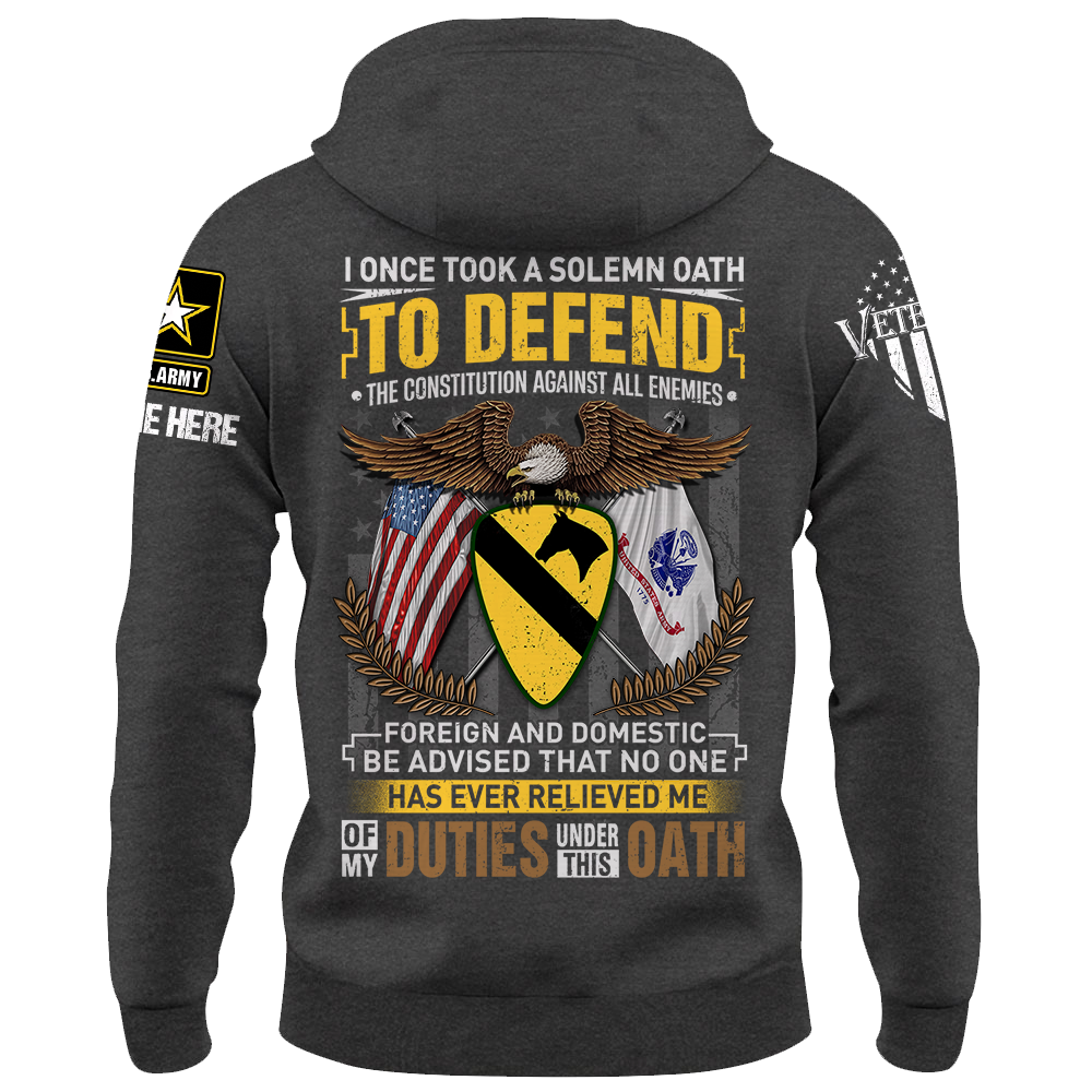 Personalized Shirt I Once Took A Solemn Oath To Defend The Constitution Against All Enemies Foreign And Domestic Gift For Veterans Shirt K1702