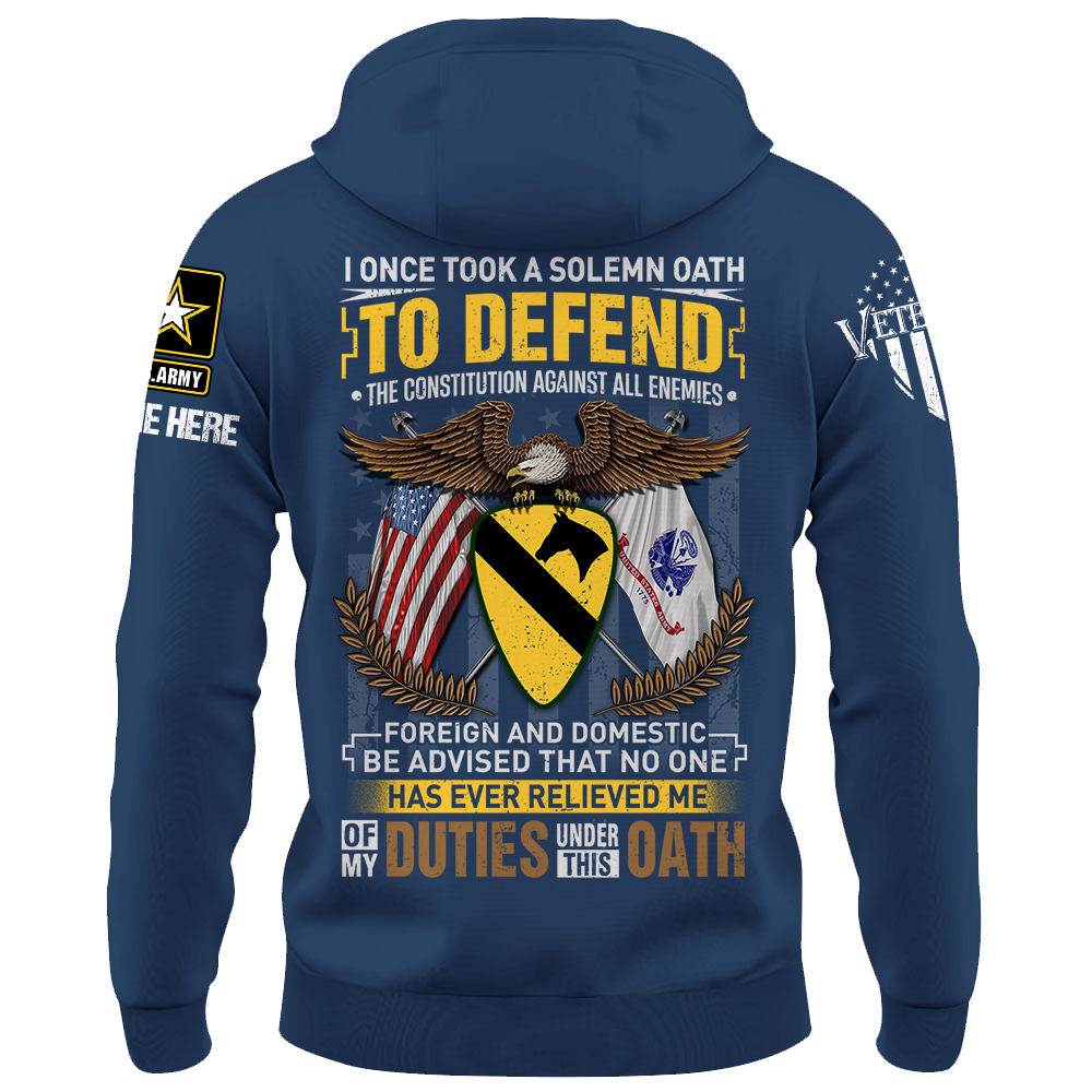 Personalized Shirt I Once Took A Solemn Oath To Defend The Constitution Against All Enemies Foreign And Domestic Gift For Veterans Shirt K1702