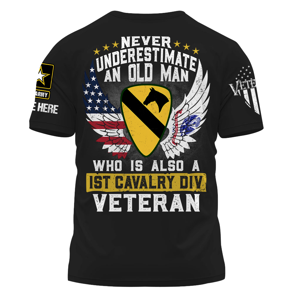 Personalized Shirt Never Underestimate An Old Man Veteran Custom Gift K1702