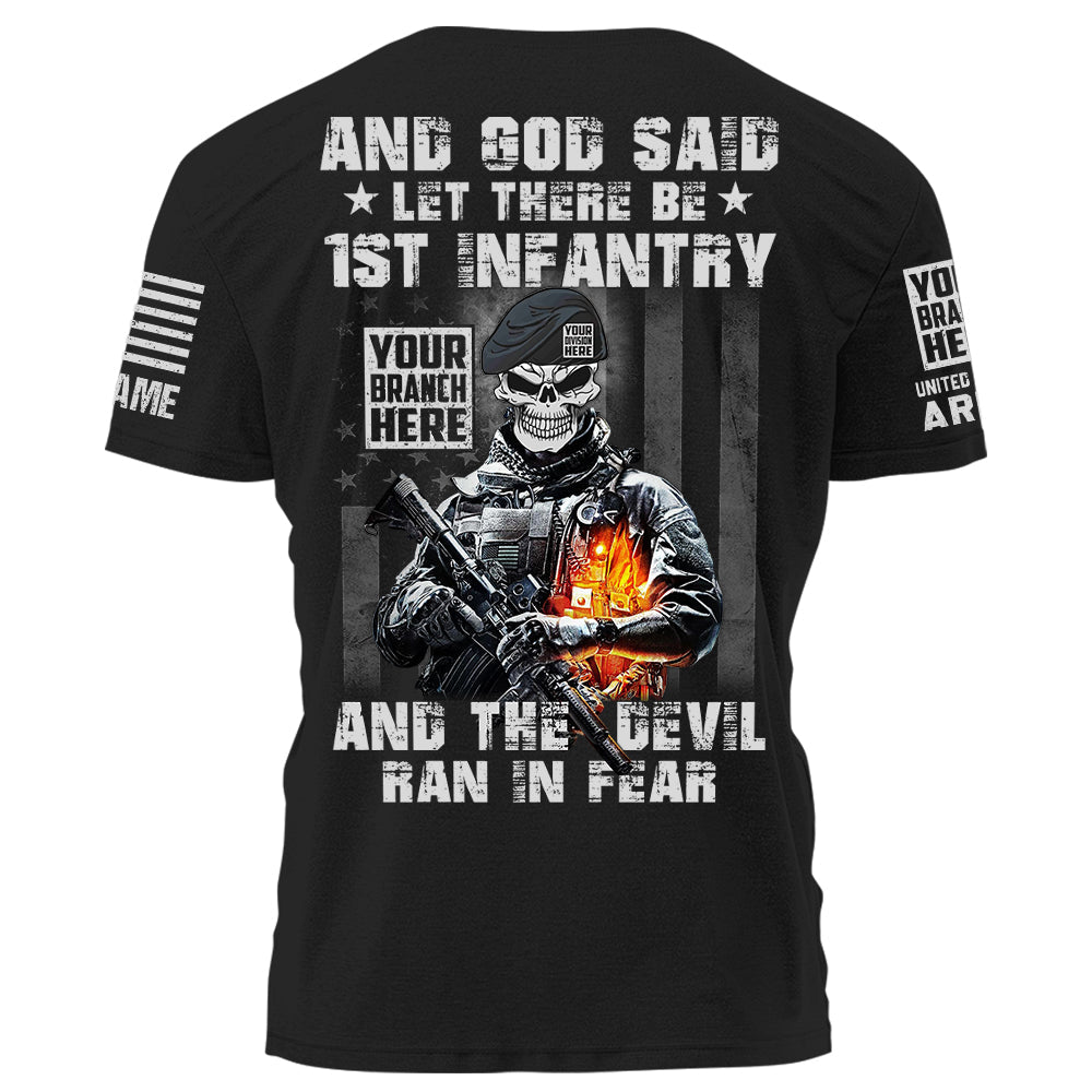 Personalized Shirt And God Said Let There Be 1st Infantry Gift For Veteran K1702