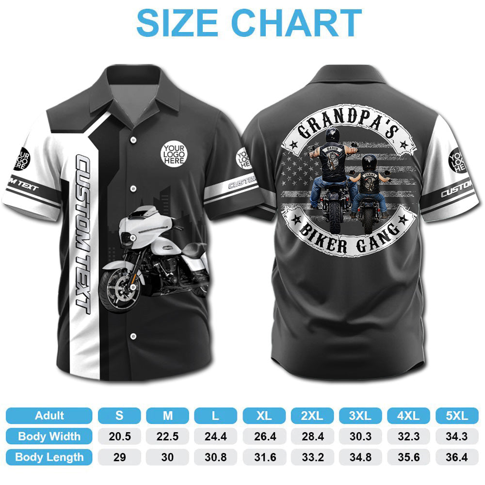 Grandpa’s Biker Gang - Personalized Upload Vechicle PhotoHawaiian Shirt - Personalized Gift For Dad, Grandpa, Biker A2110 Pt99