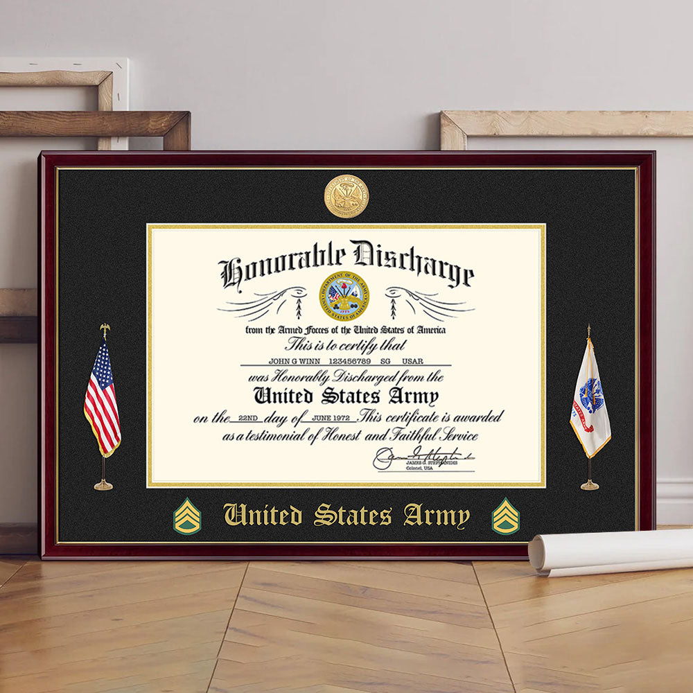 Custom Poster And Canvas Honorable Discharge Plaque. Military Award Available To All Military Branches Veteran Gift K1702