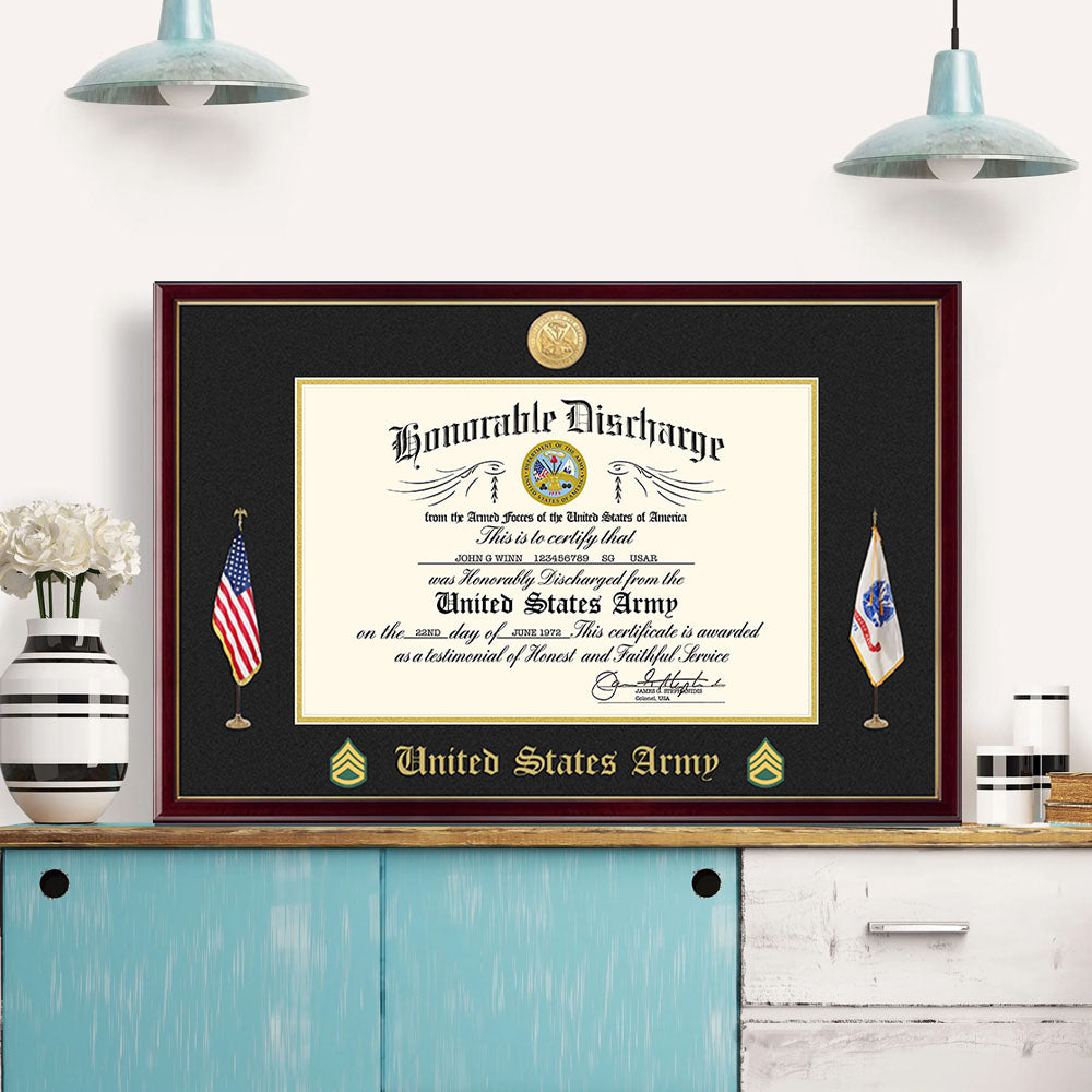 Custom Poster And Canvas Honorable Discharge Plaque. Military Award Available To All Military Branches Veteran Gift K1702