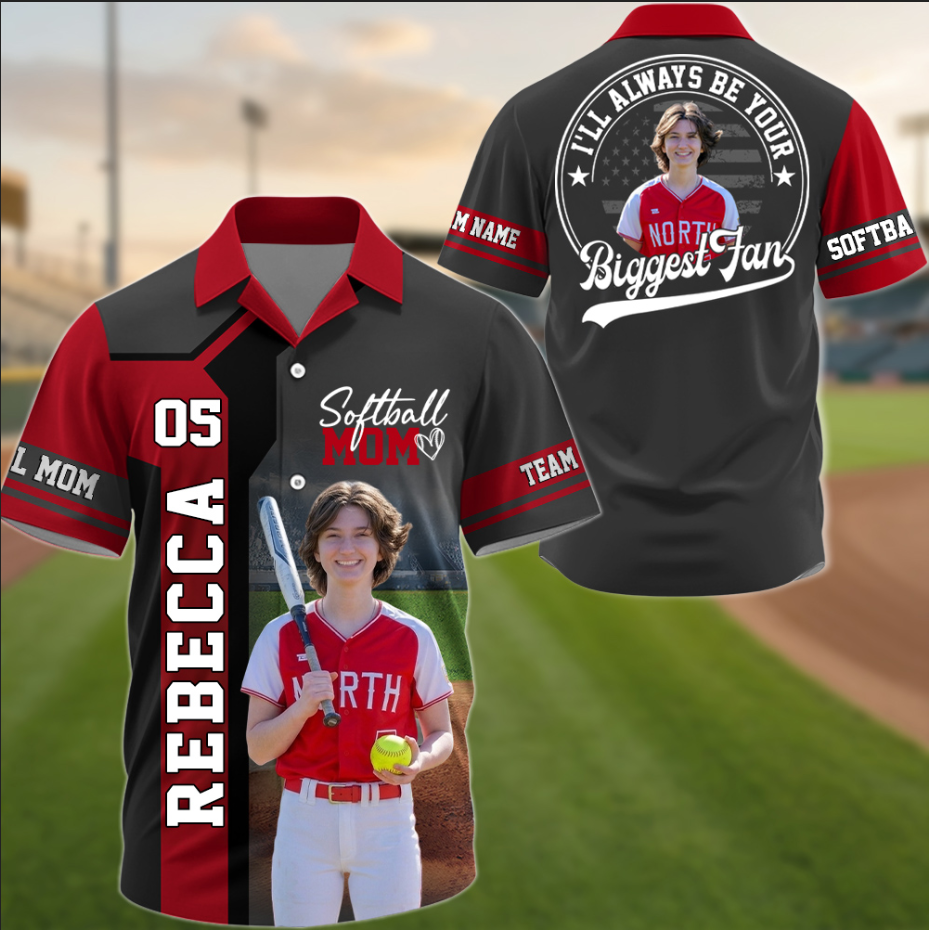 Softball Mom - Custom Gifts Personalized Shirt Baseball Family NA04 T24
