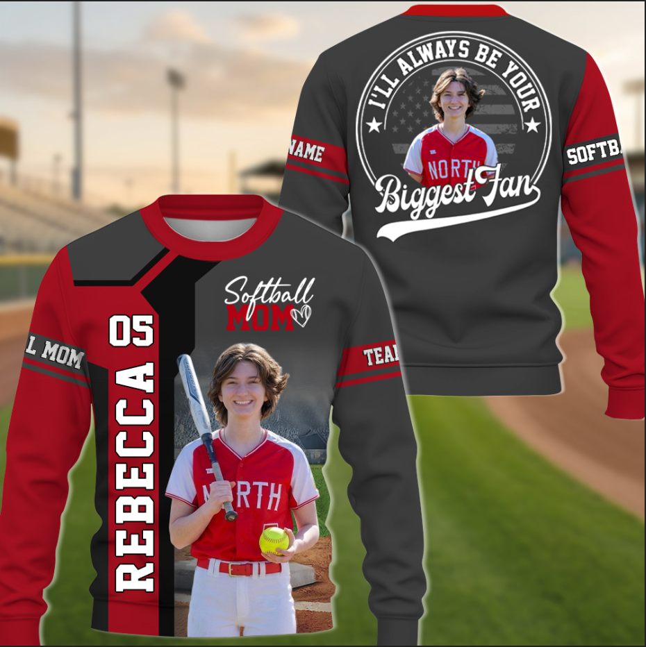 Softball Mom - Custom Gifts Personalized Shirt Baseball Family NA04 T24