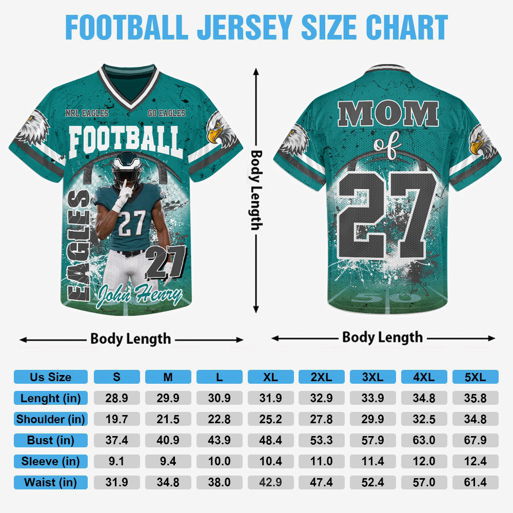 Custom Football Mom Jersey with Photo & Player Number – Personalized Game Day Shirt Hv01