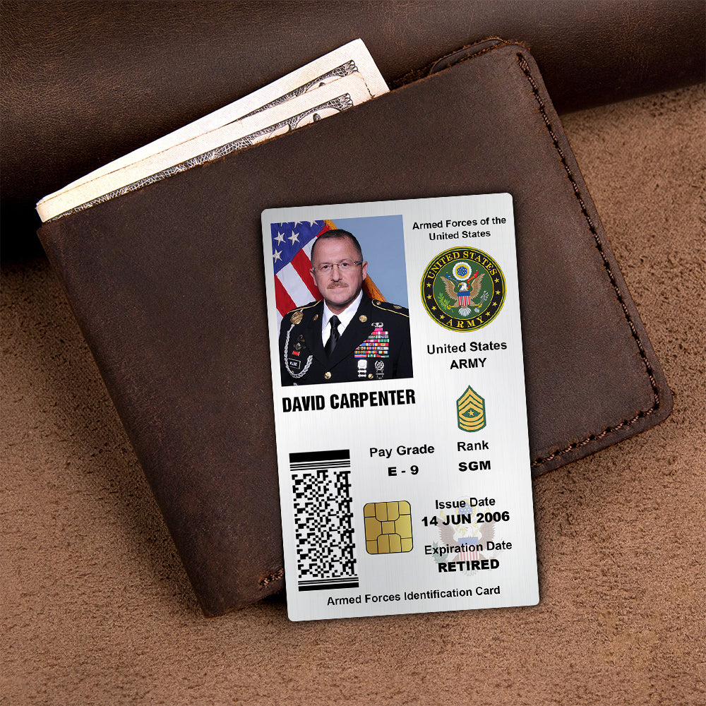 Military Personalized Printed Metal Card Gift For Soldier And Veterans K1702
