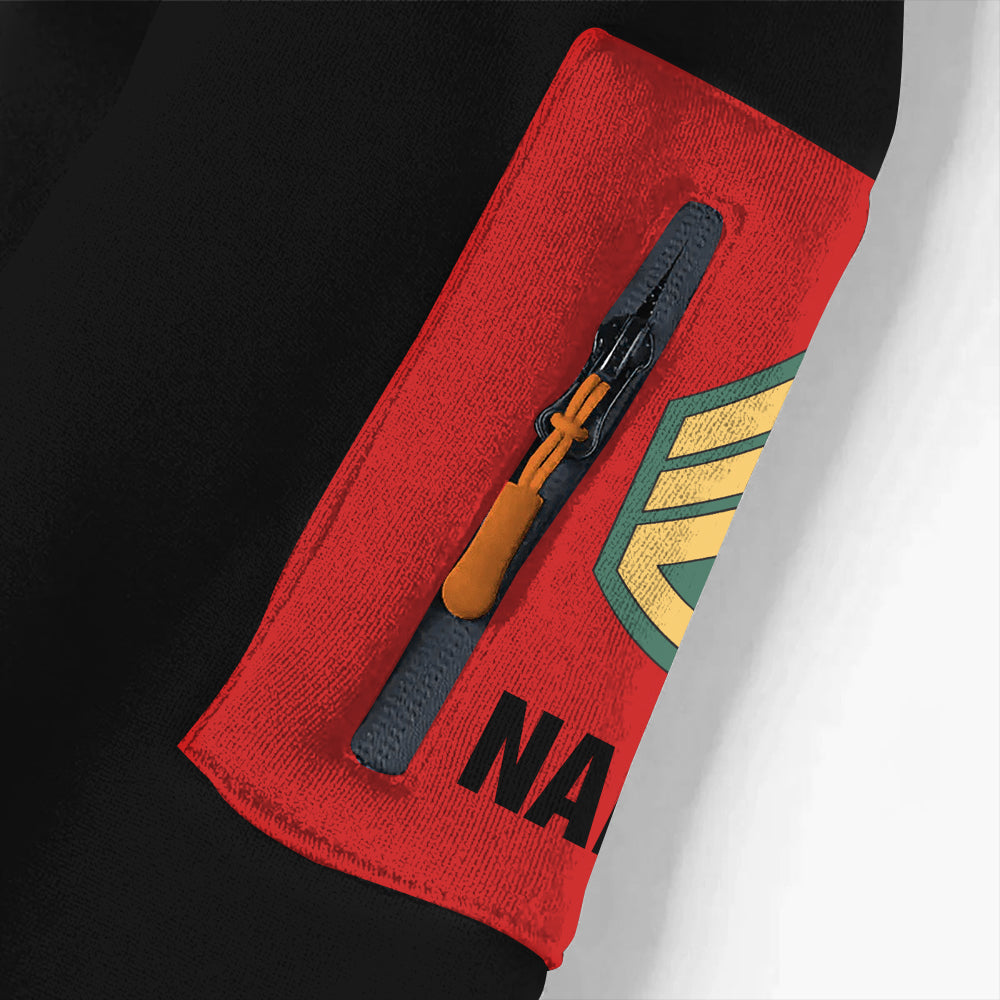 Personalized Hoodie Half Zipper For Veteran Available All Military Branch Gift For Veteran Dad, Grandpa K1702