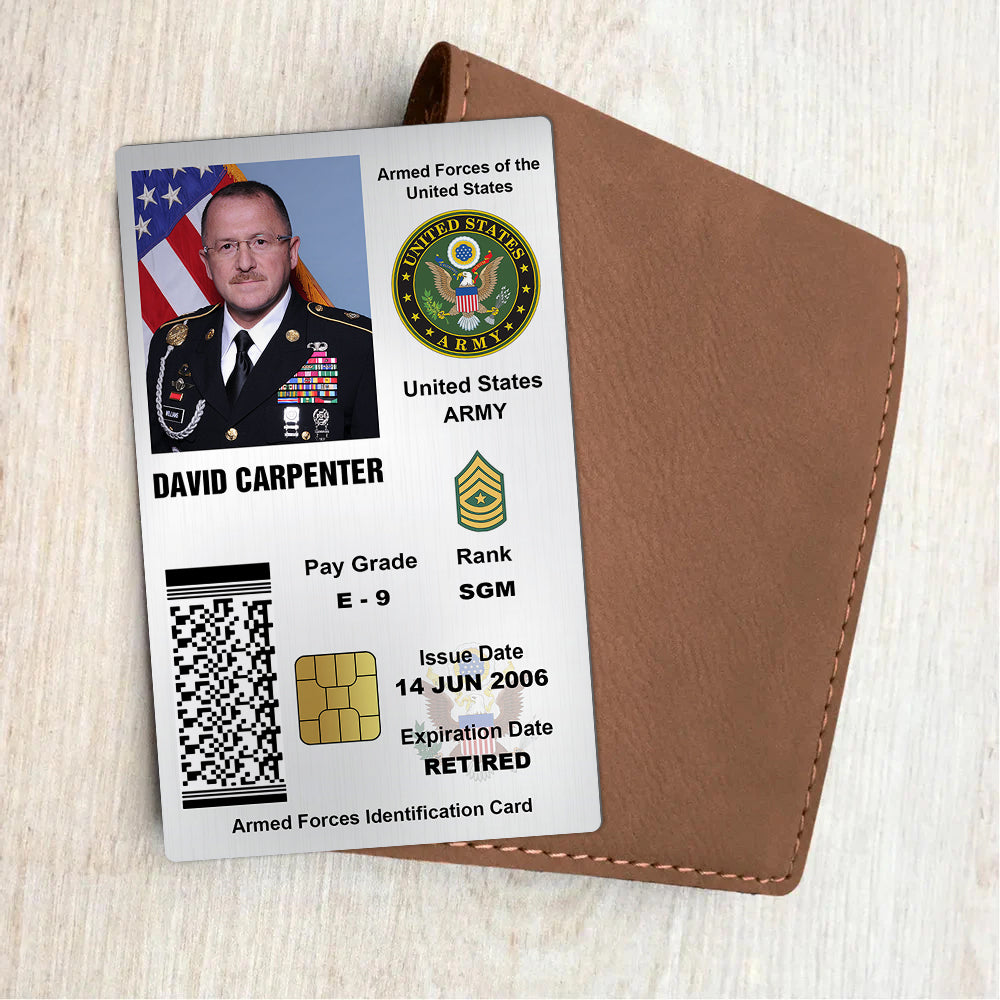 Military Personalized Printed Metal Card Gift For Soldier And Veterans K1702