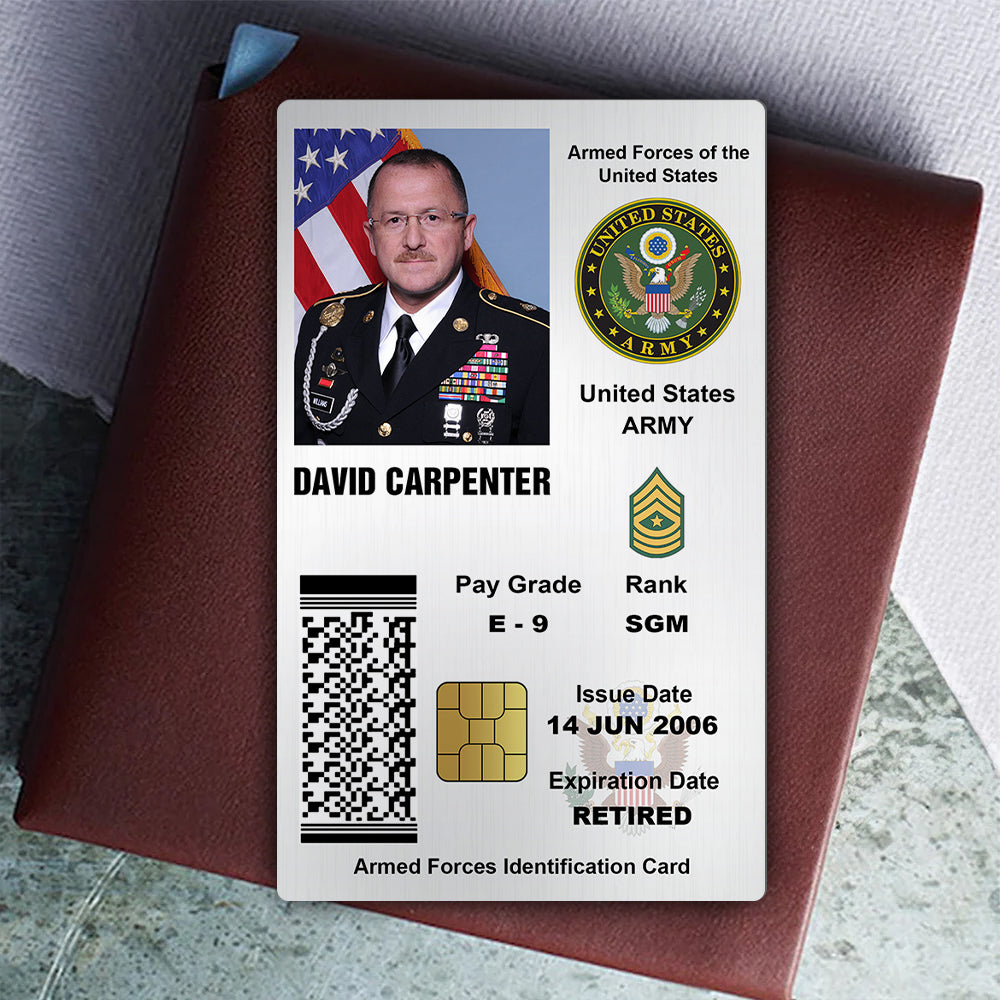Military Personalized Printed Metal Card Gift For Soldier And Veterans K1702
