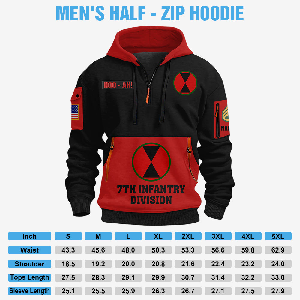 Personalized Hoodie Half Zipper For Veteran Available All Military Branch Gift For Veteran Dad, Grandpa K1702