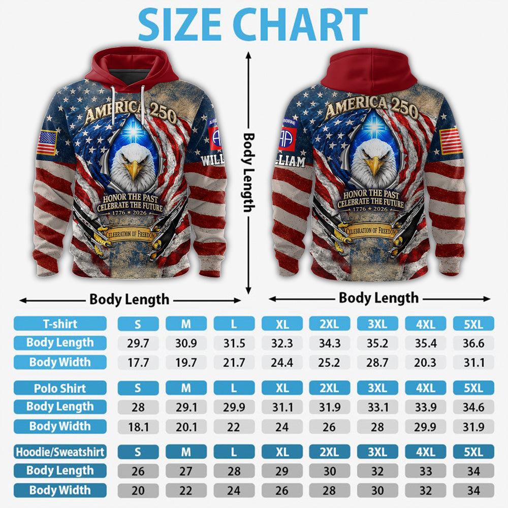 Custom All Over Print Shirt 250 Years of American Pride Honor The Past. Celebrate The Future Gift For Veterans K1702 MT2