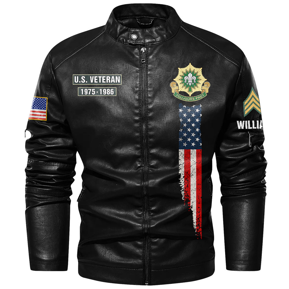 Personalized Leather Jacket Proudly Served U.S Military Veteran Gift For US Military Veteran K1702 Trhn