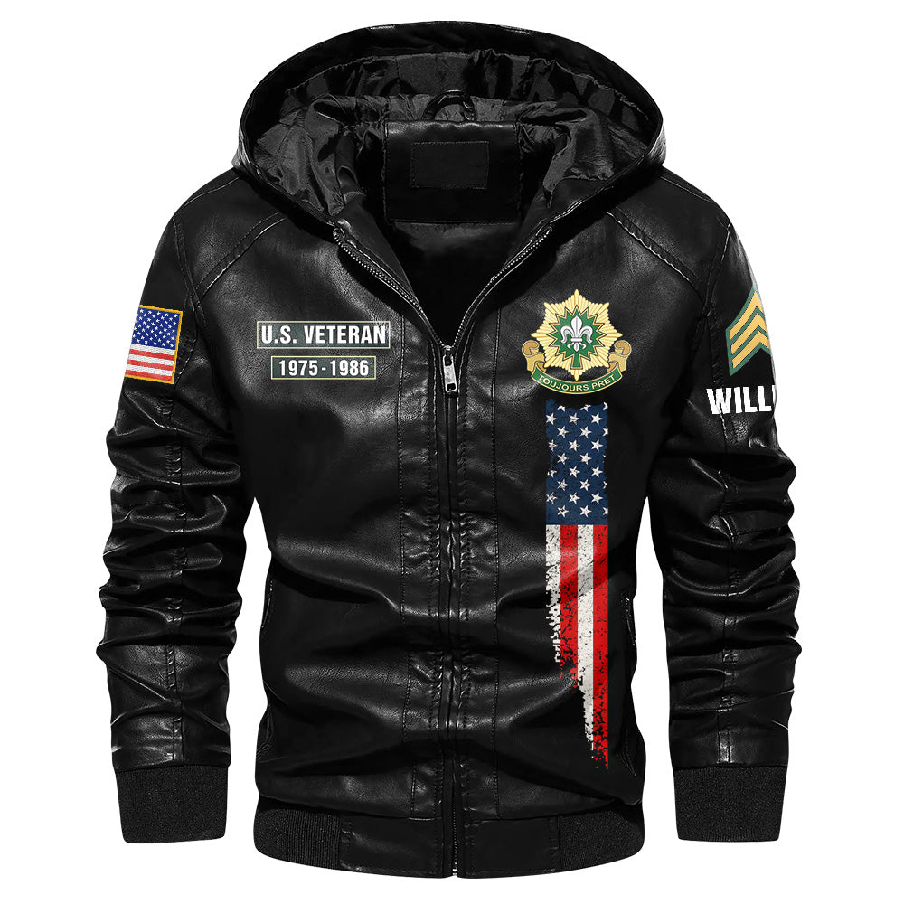 Personalized Leather Jacket Proudly Served U.S Military Veteran Gift For US Military Veteran K1702 Trhn