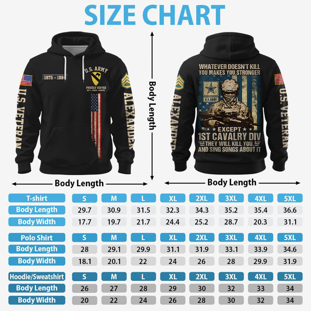 Custom All Over Print Shirt Whatever Doesn't Kill You Makes You Stronger Military Gift For Veterans K1702 Trhn