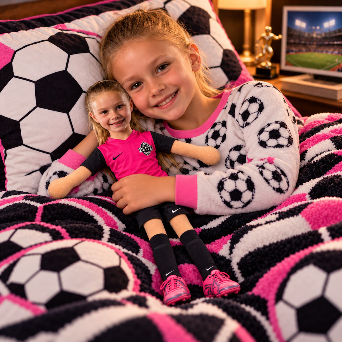 Personalized Soccer Squishy Toy Poseable Plush Doll, Funny Gift For Sport Lovers NA04 Pt99 NT01