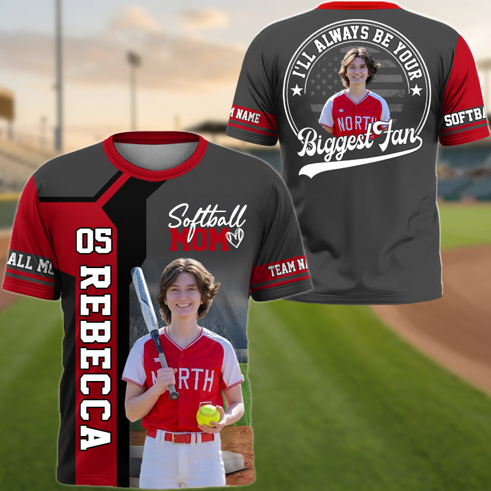 Softball Mom - Custom Gifts Personalized Shirt Baseball Family NA04