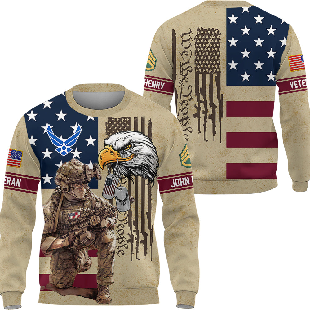 Personalized All Over Print Shirt We The People Custom Gift For Veteran Military Shirt Retired K1702 Hv01