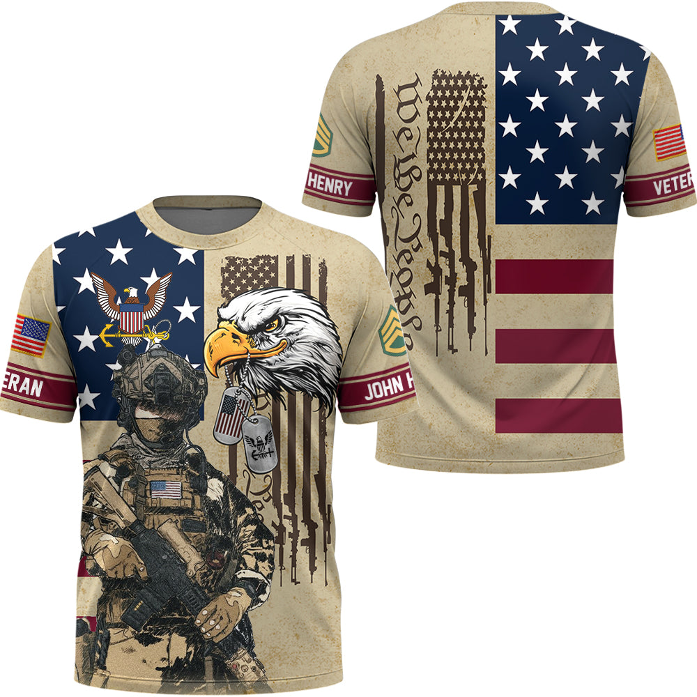 Personalized All Over Print Shirt We The People Custom Gift For Veteran Military Shirt Retired K1702 Hv01
