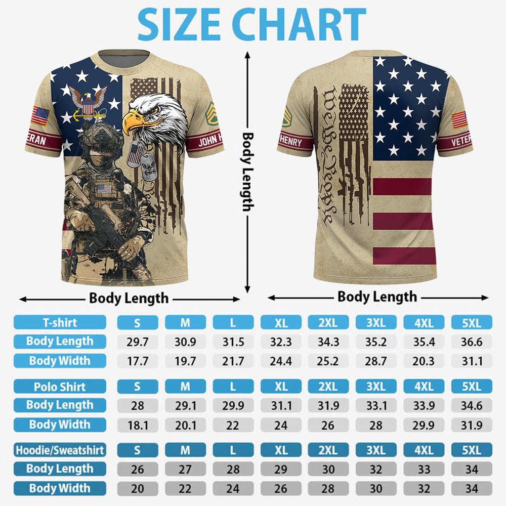 Personalized All Over Print Shirt We The People Custom Gift For Veteran Military Shirt Retired K1702 Hv01