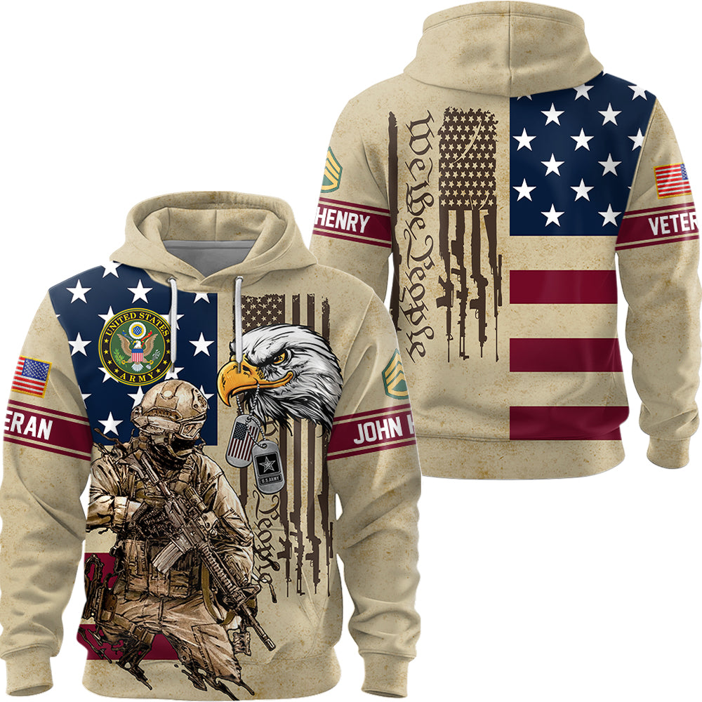 Personalized All Over Print Shirt We The People Custom Gift For Veteran Military Shirt Retired K1702 Hv01