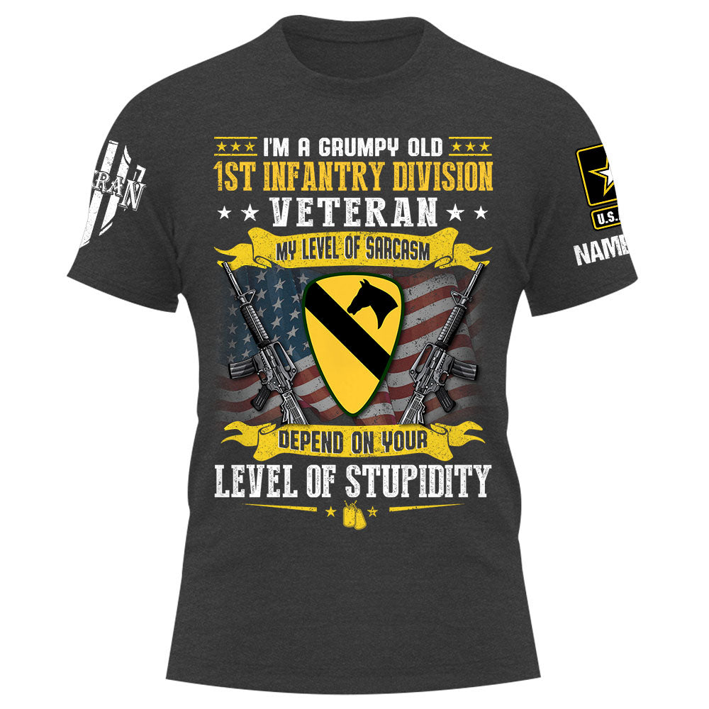 Personalized Shirt I Am Grumpy Old US Veteran Custom All Military Branch Gift For Veterans K1702